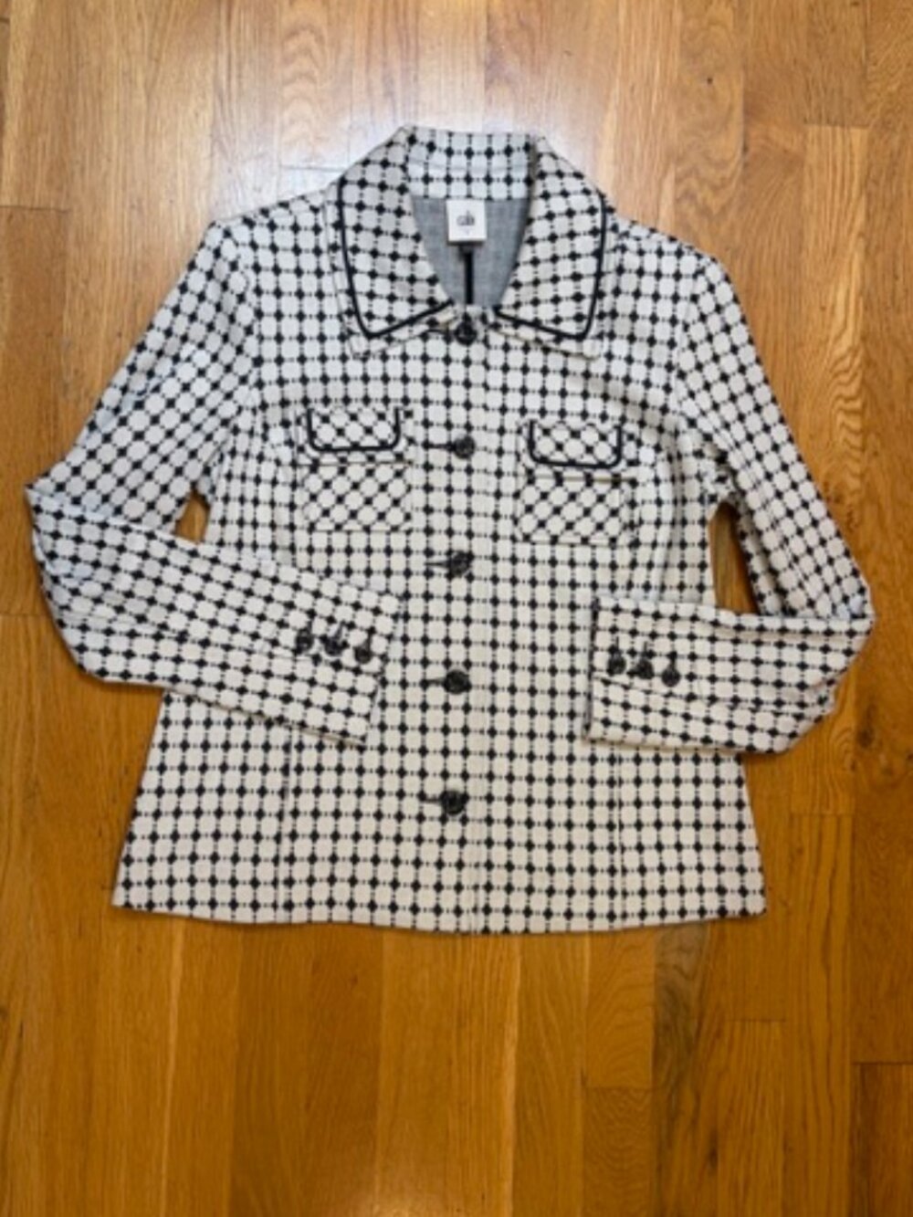 CABI Teatime Jacket Navy/White Size Small #6467 - Picture 11 of 12